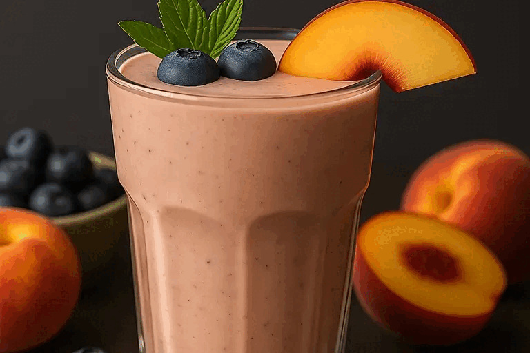 Creamy Peach Blueberry Smoothie