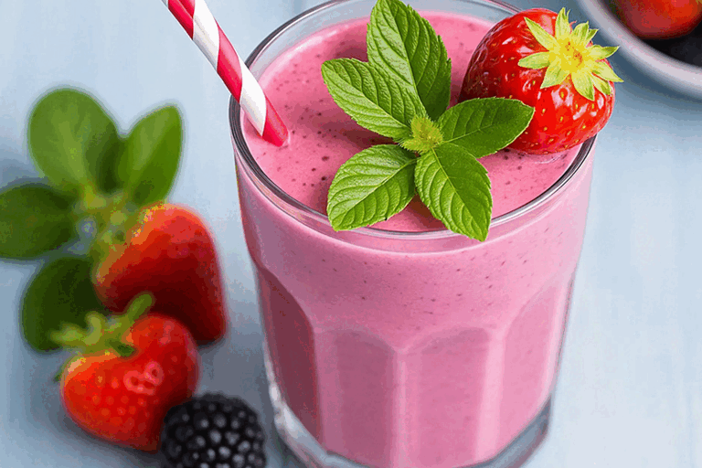 Fresh Strawberry and Blackberry Smoothie receipe