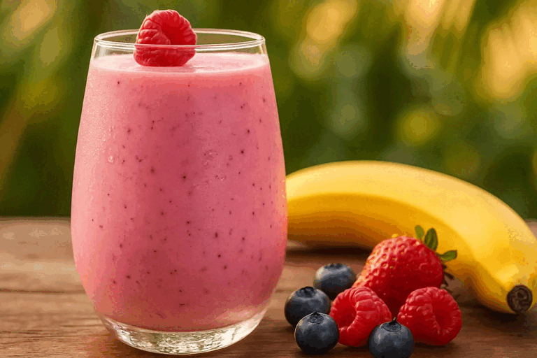 Glass of berry smoothie