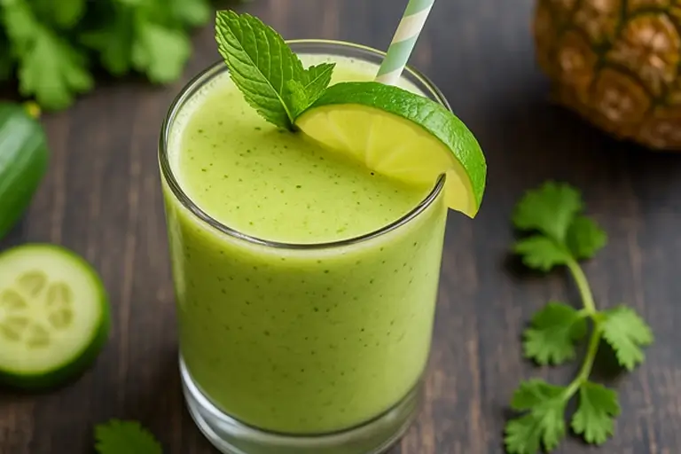 fresh-glass-of-cucumber-pineapple-smoothie