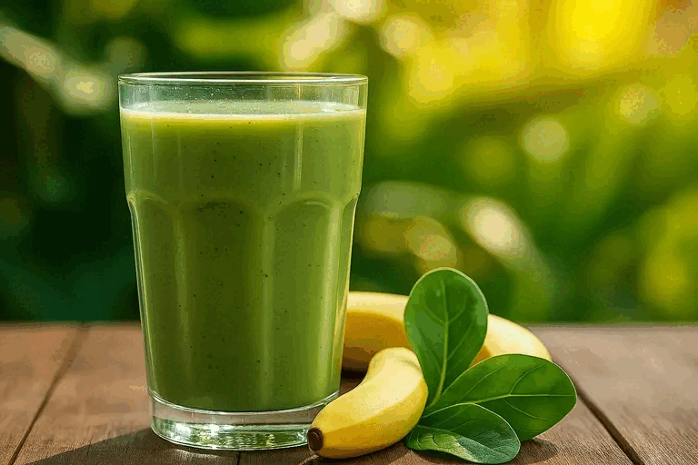 green spinach banana smoothie