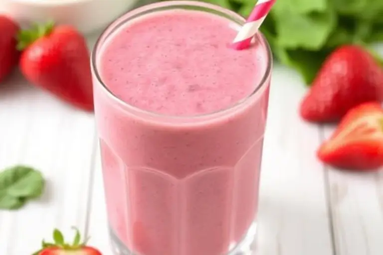 strawberry spinach smoothie ready to drink